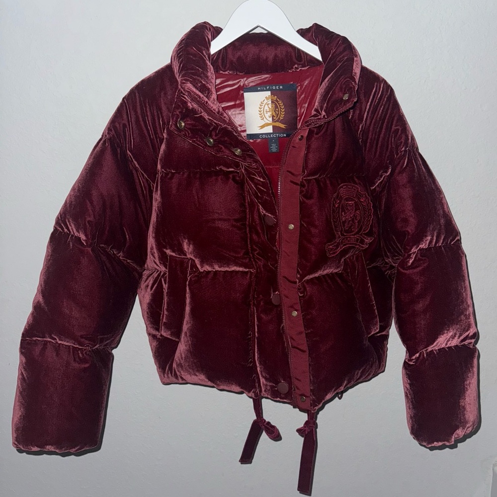Tommy Hilfiger Maroon Quilted Puffer Jacket